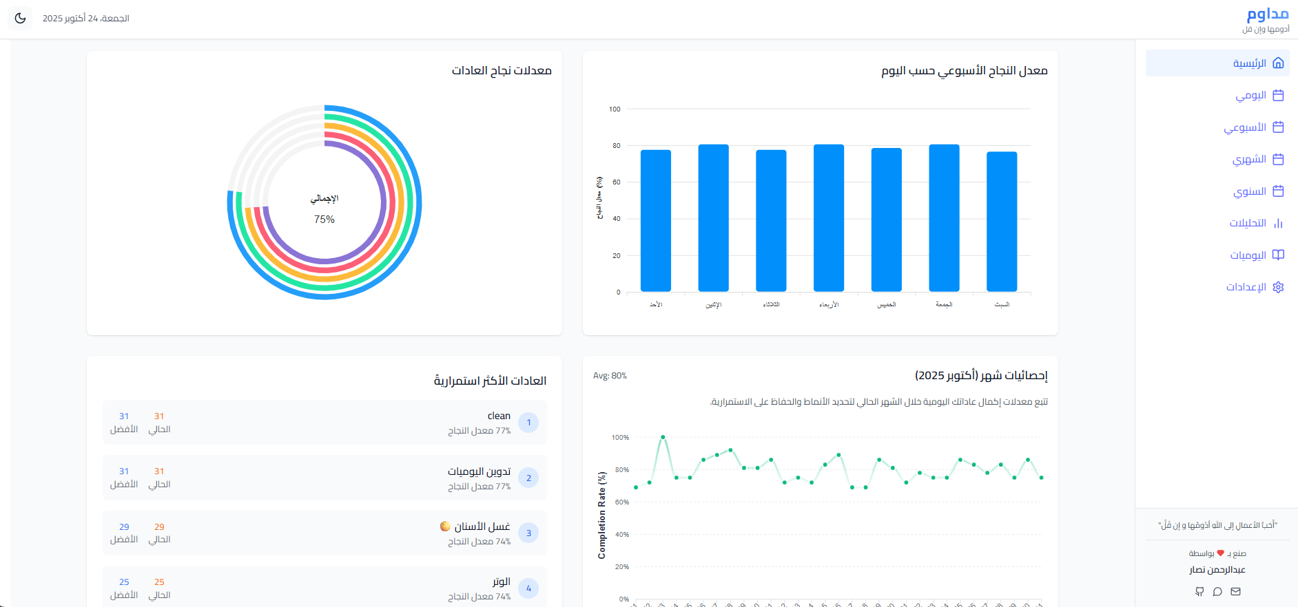 لوحة التحكم الرئيسية