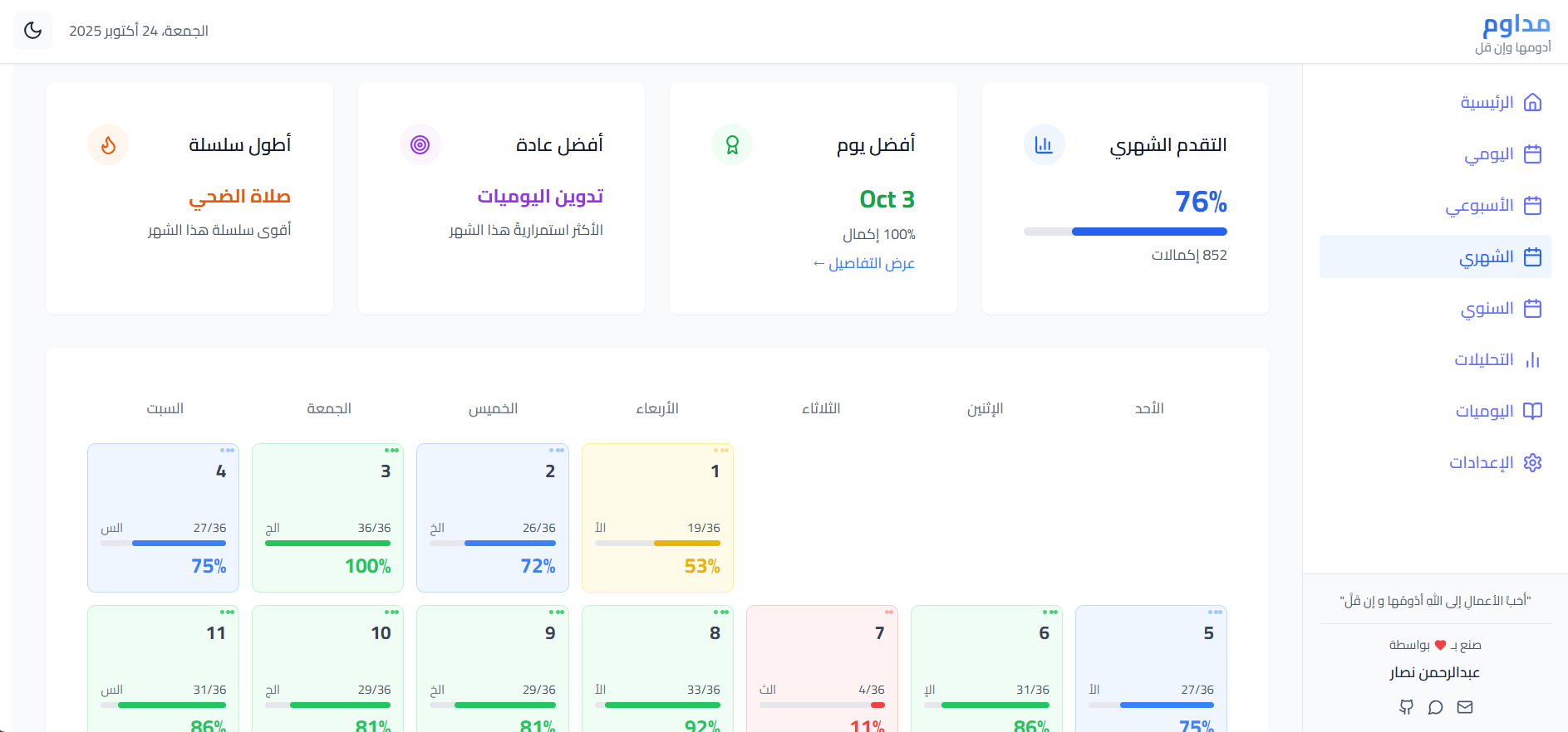 العرض الشهري